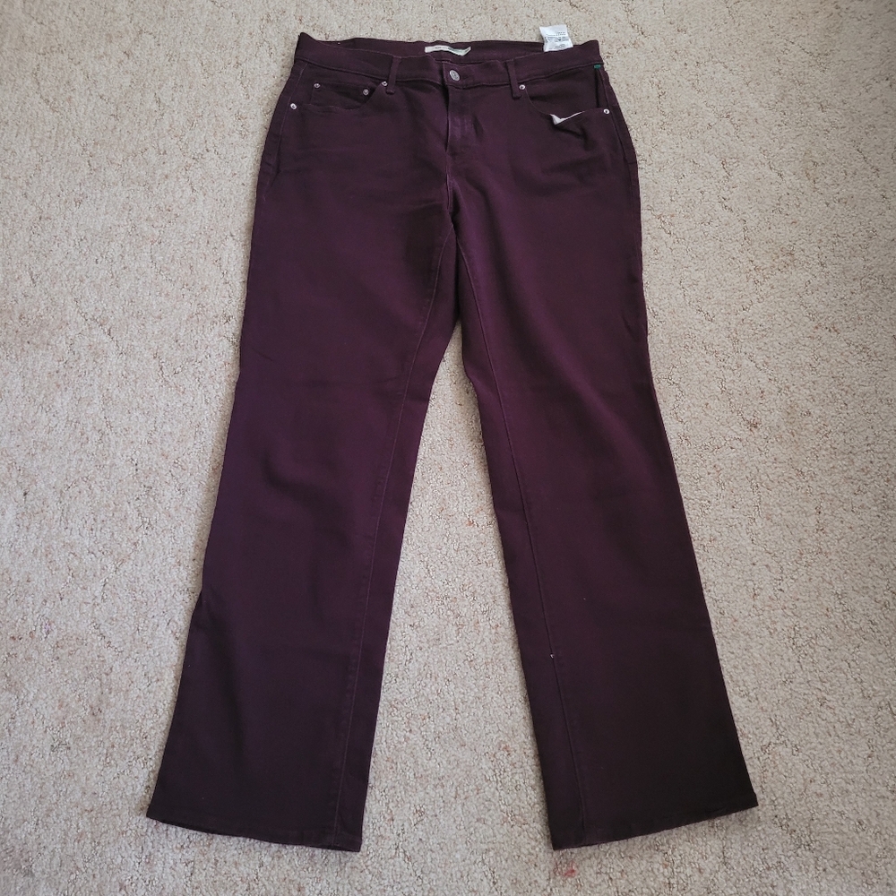 Levi's 505 Straight Leg Jeans in Deep Burgundy - Picture 2 of 7